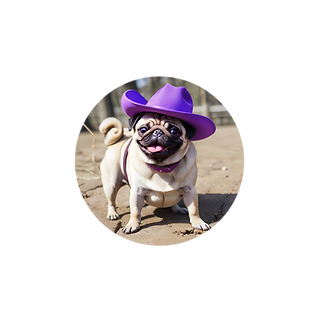 Pam the Pug in a hat