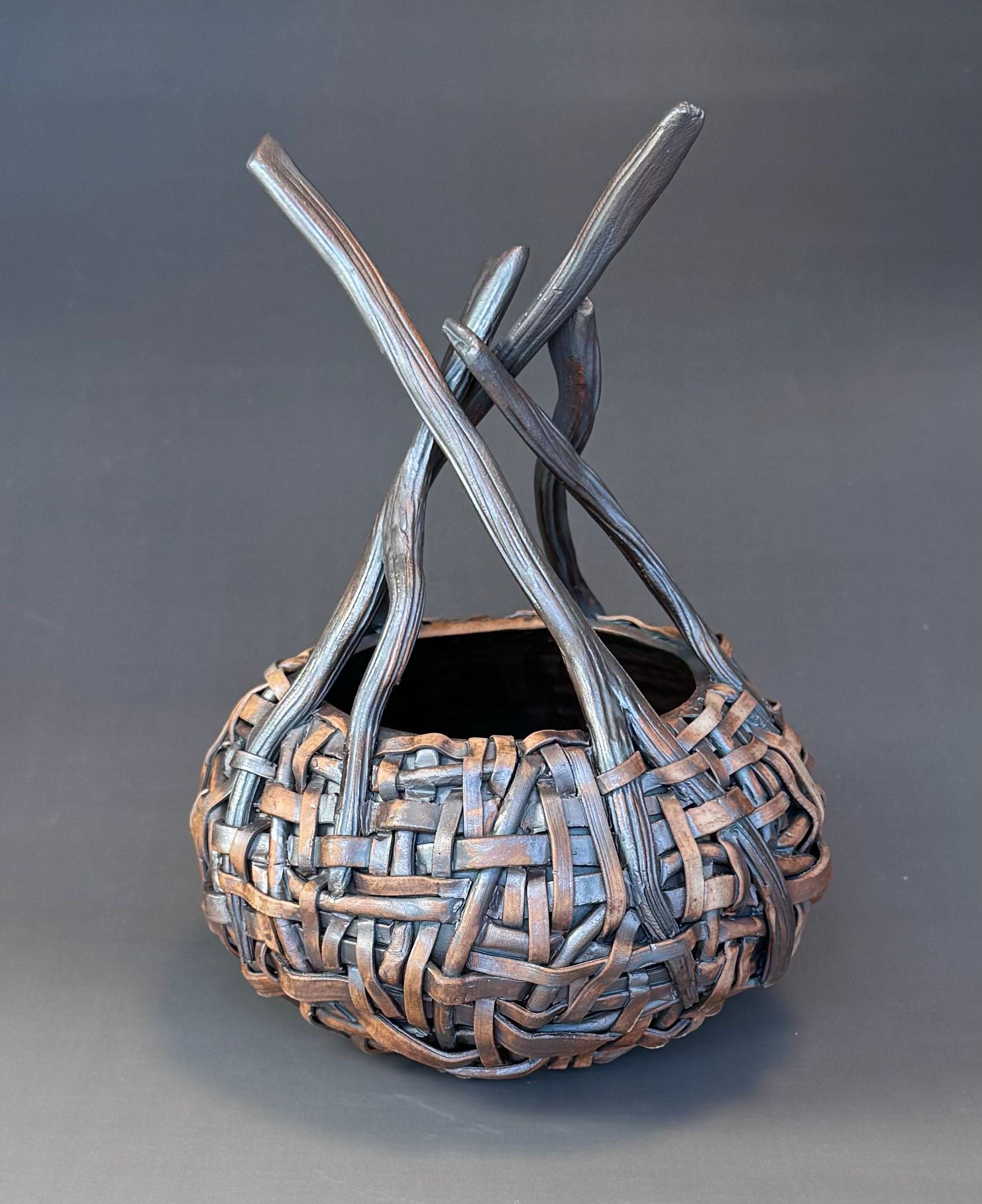 Large Nested Vase with Stick Handles