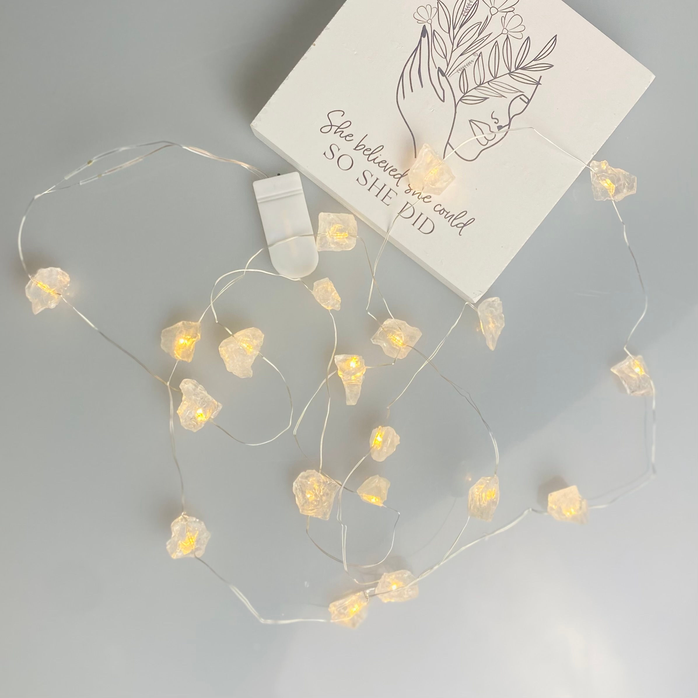 Clear Quartz Crystal LED String Lights