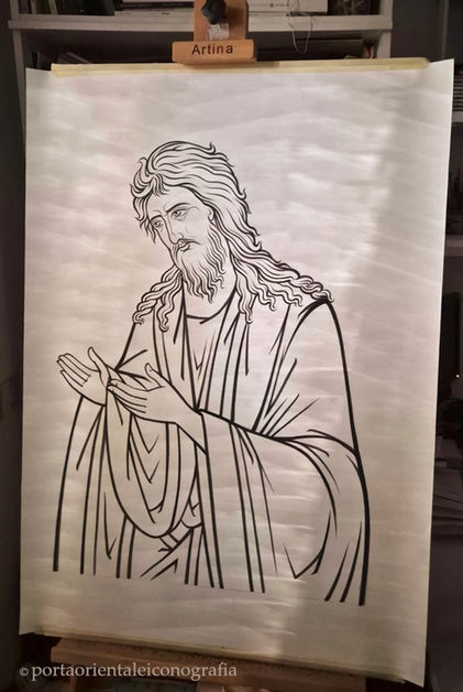 Studio Icona San Giovanni Battista Precursore disegno grafia