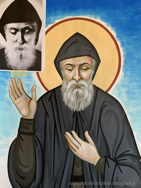 Cartone preparatorio per mosaico San Charbel Cappella privata Costa Azzurra Francia Gruppo Mosaicisti Ravenna