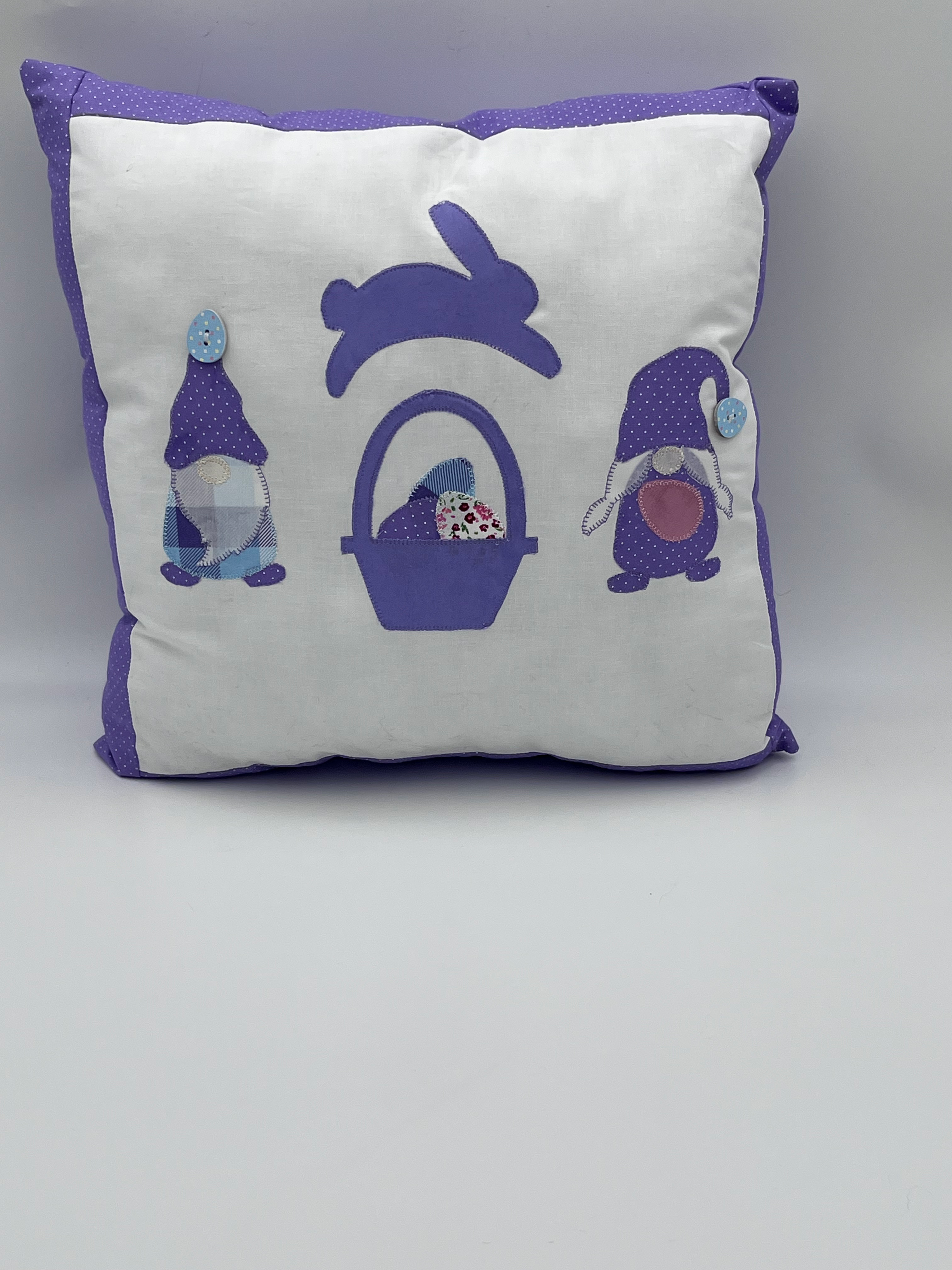 Purple Easter Bunny with Gnomes 