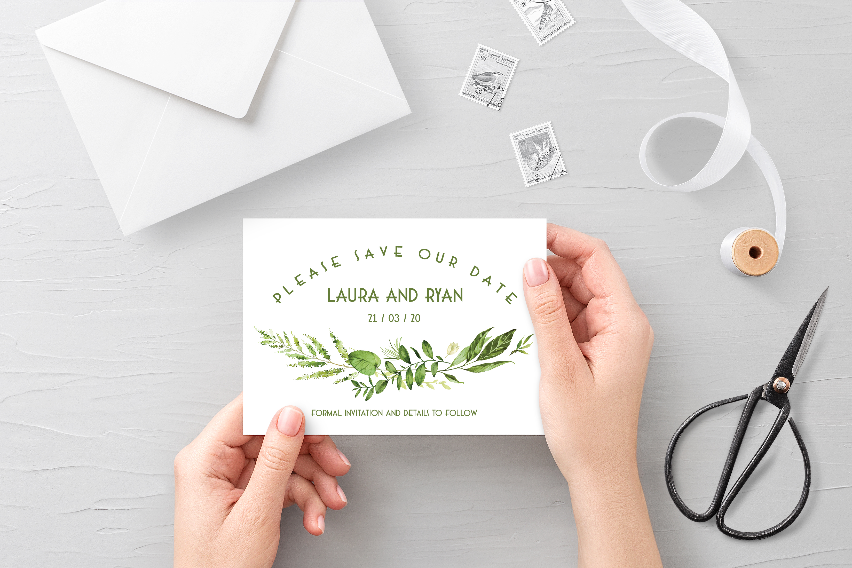 'Spring Wreath' Save the Date