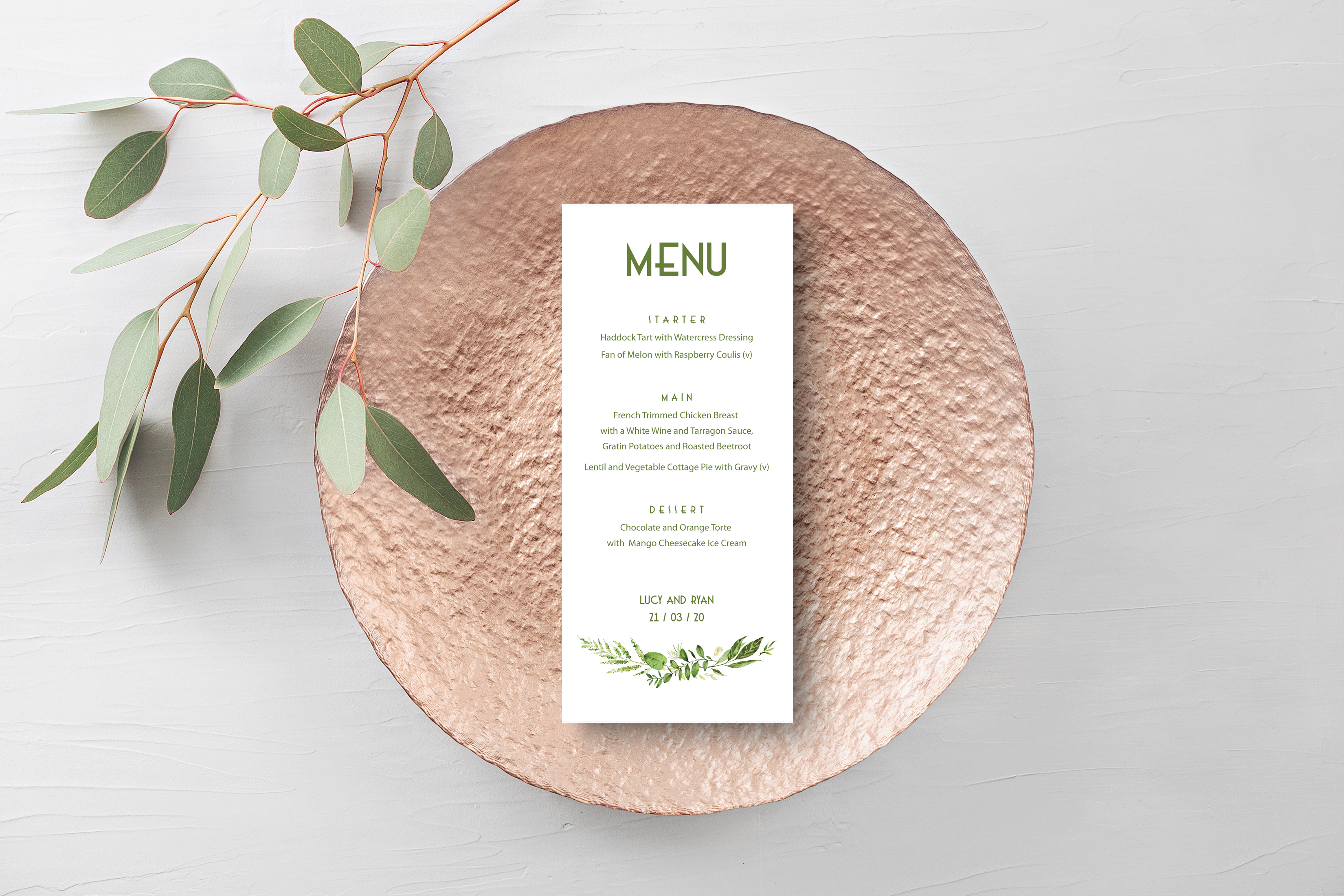 Spring Wreath Menu White