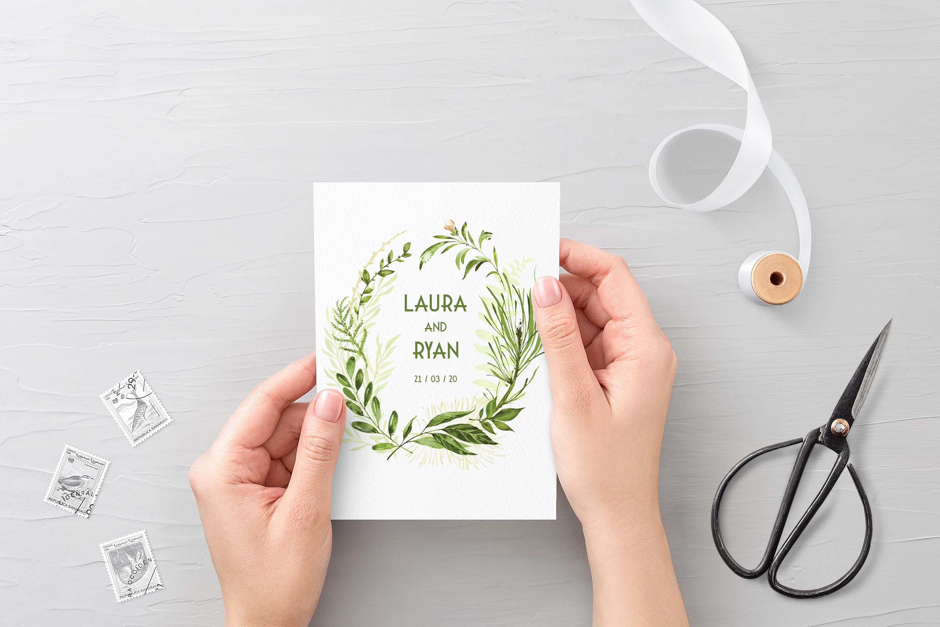 'Spring Wreath' Invitation