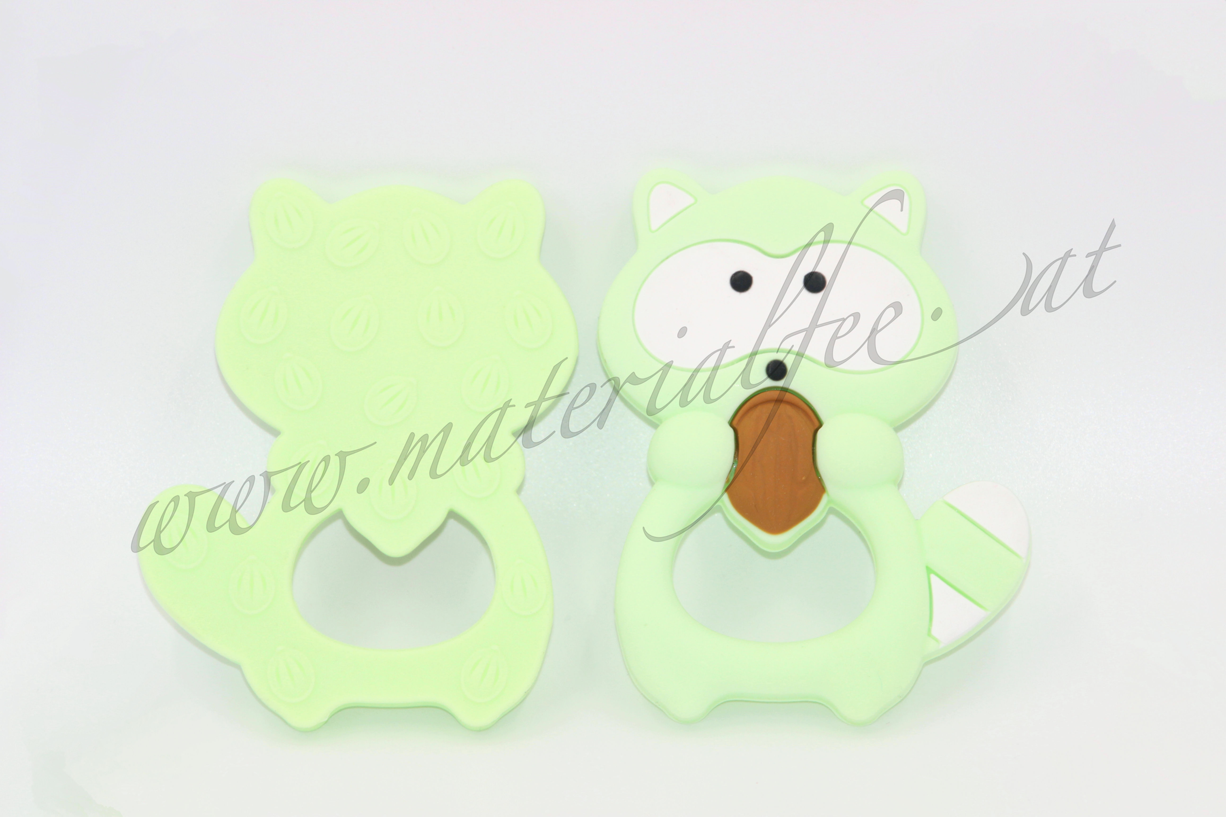 Silikon Beißanhänger Waschbär "mintgrün“