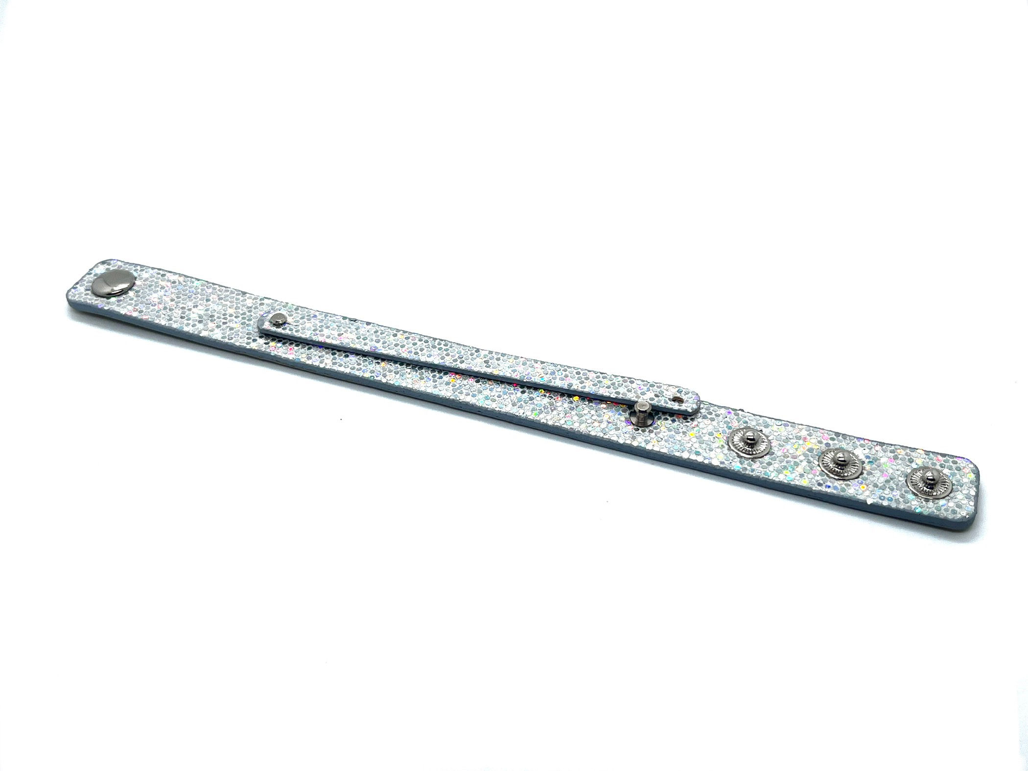 Armband Rohling mit Glitzereffekt "silber"