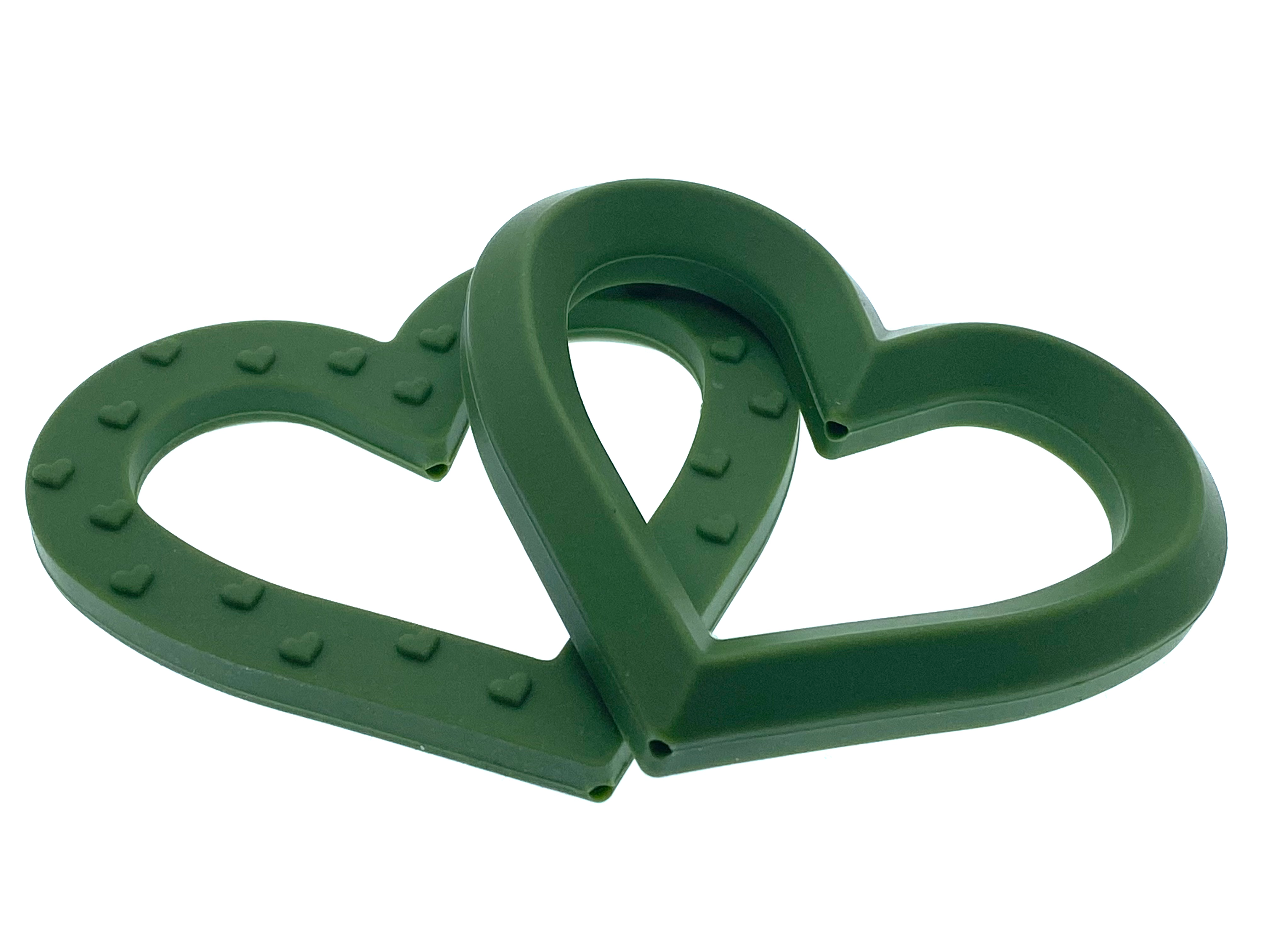 Silikon Beißanhänger Herz "oliv"