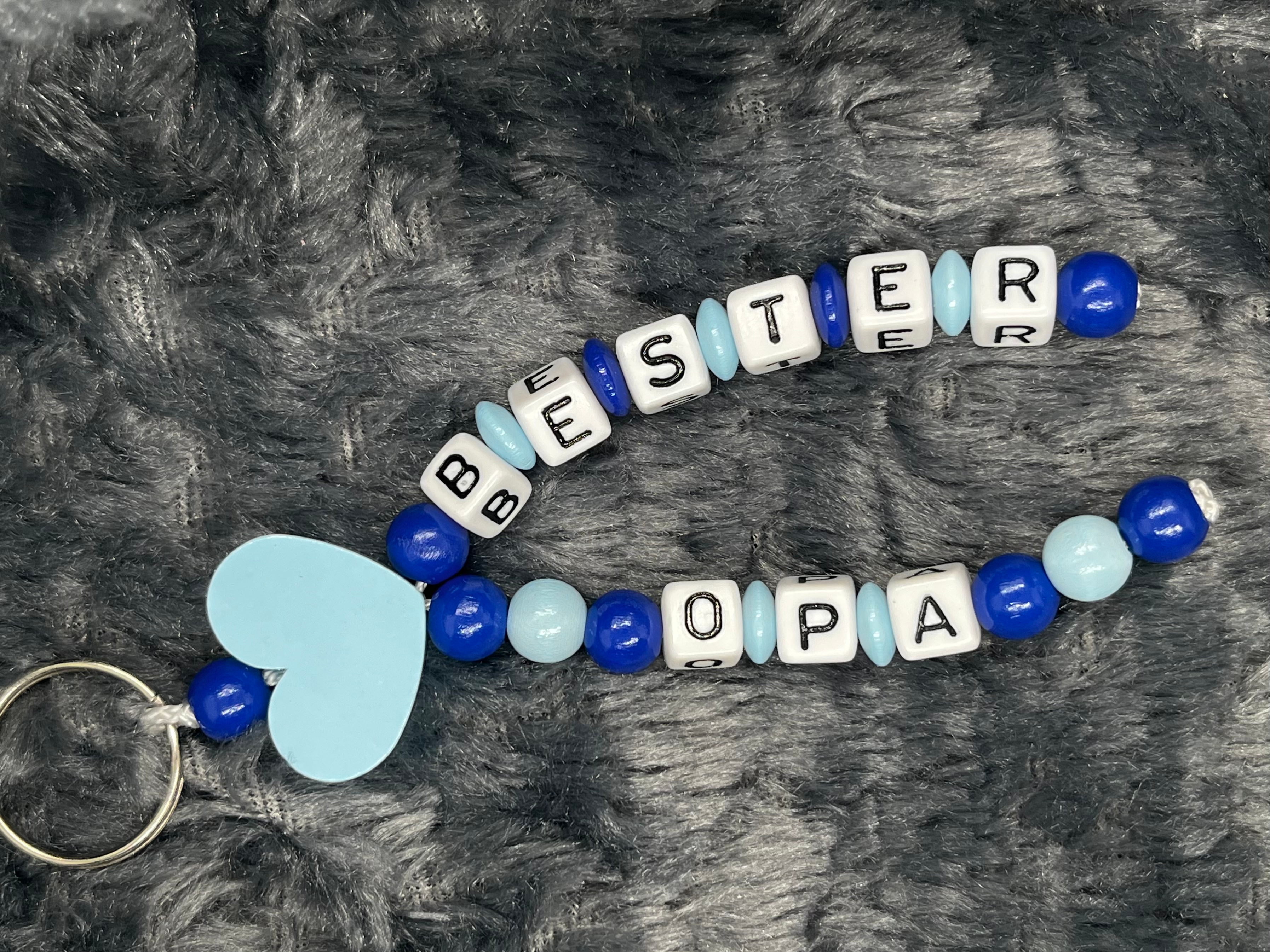 Schlüsselanhänger Herz babyblau "bester Opa"