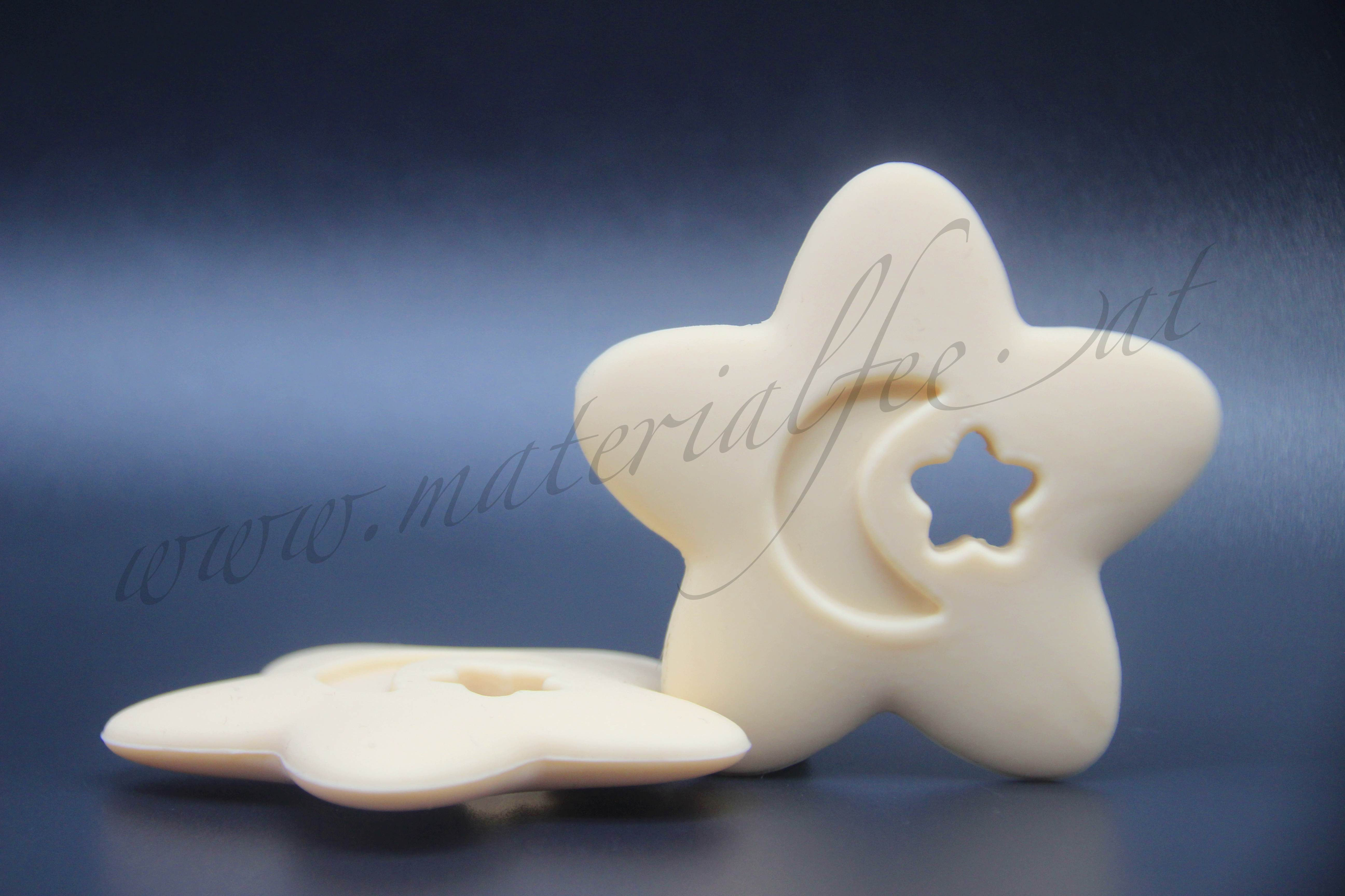 Silikon Beißanhänger Stern "beige"