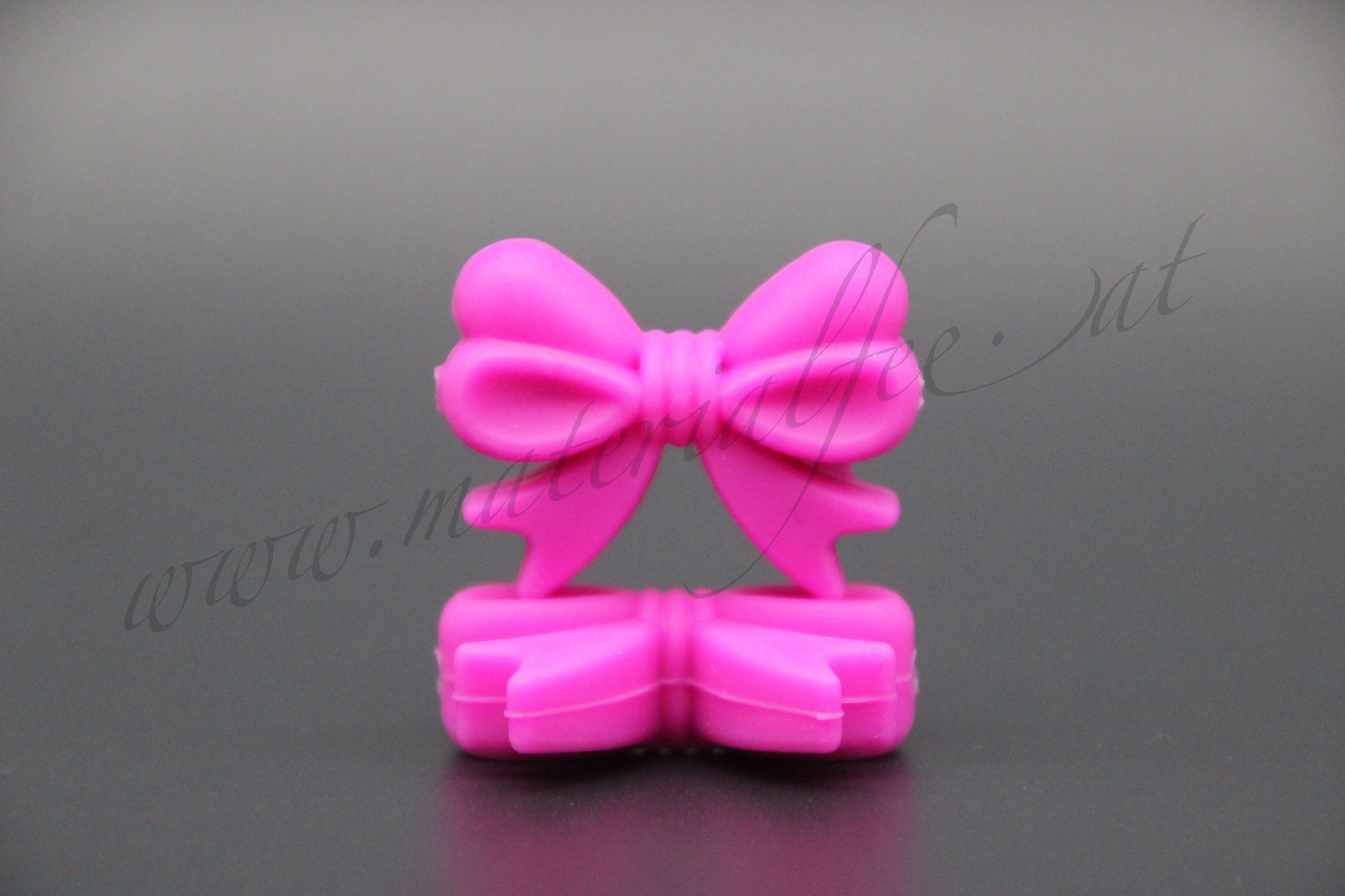 Silikon Motivperle Schleife "dunkelpink"