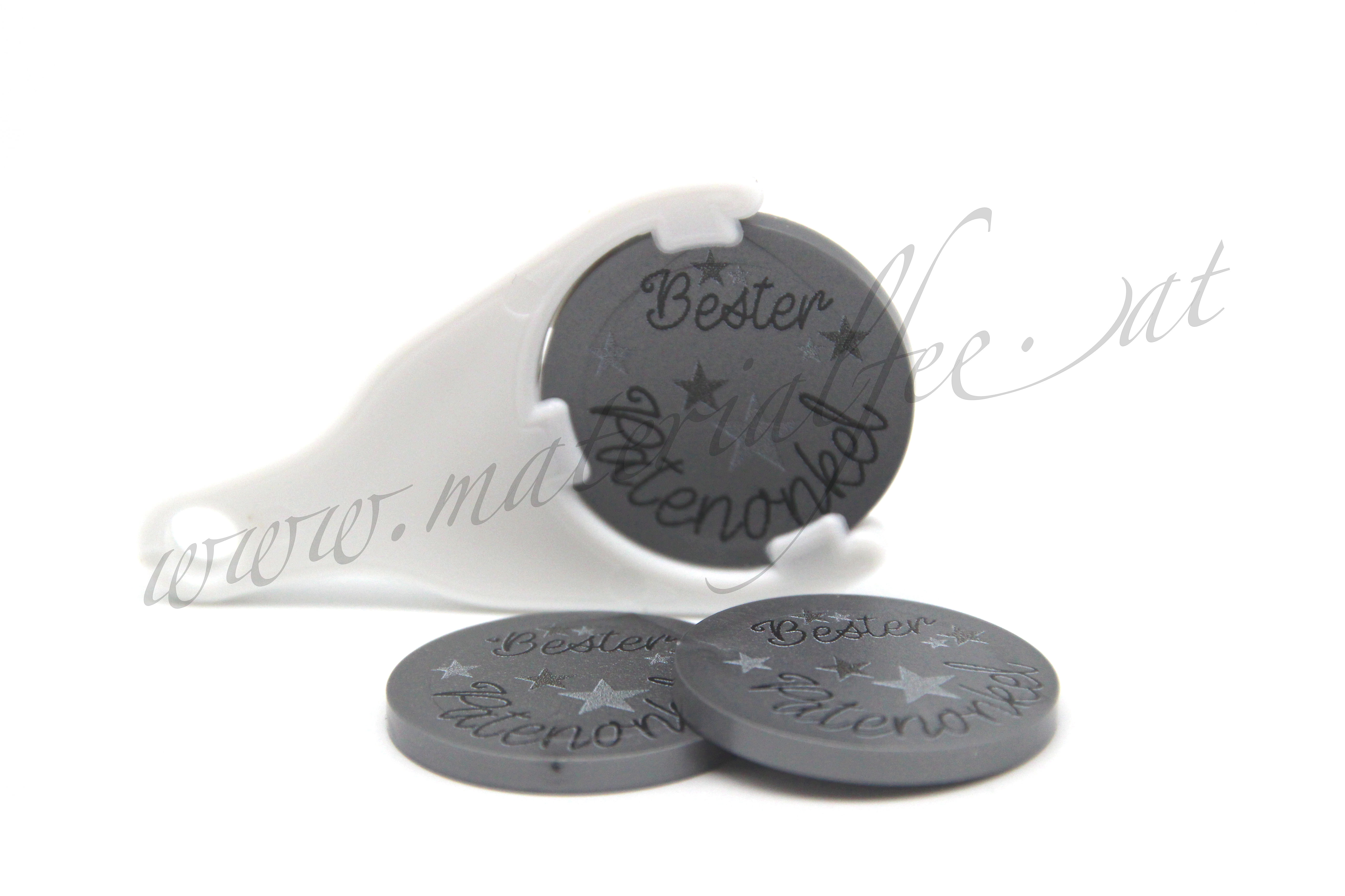 Bester Patenonkel "grau" + Chiphalter