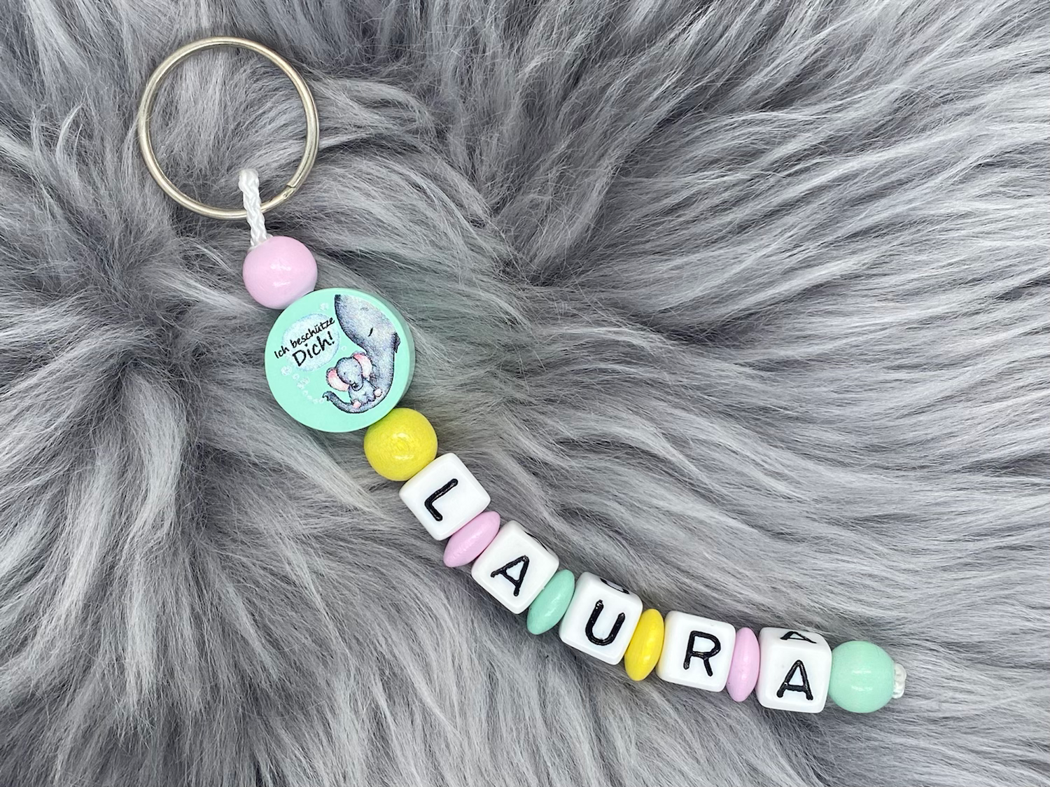 Schlüsselanhänger Laura "Ich beschütze Dich!" mit deinem Wunschnamen