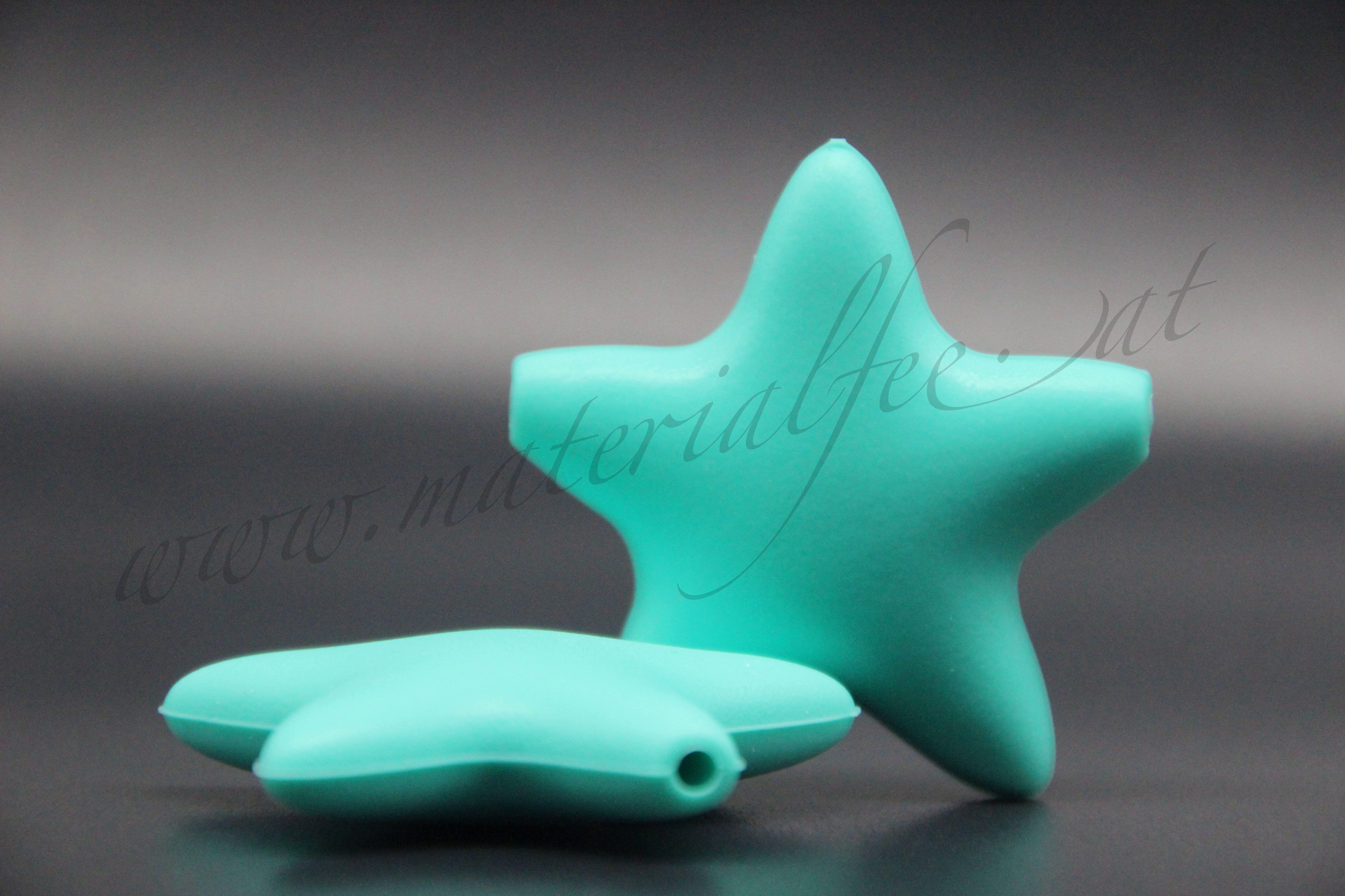 Silikon Motivperle Stern "helltürkis"