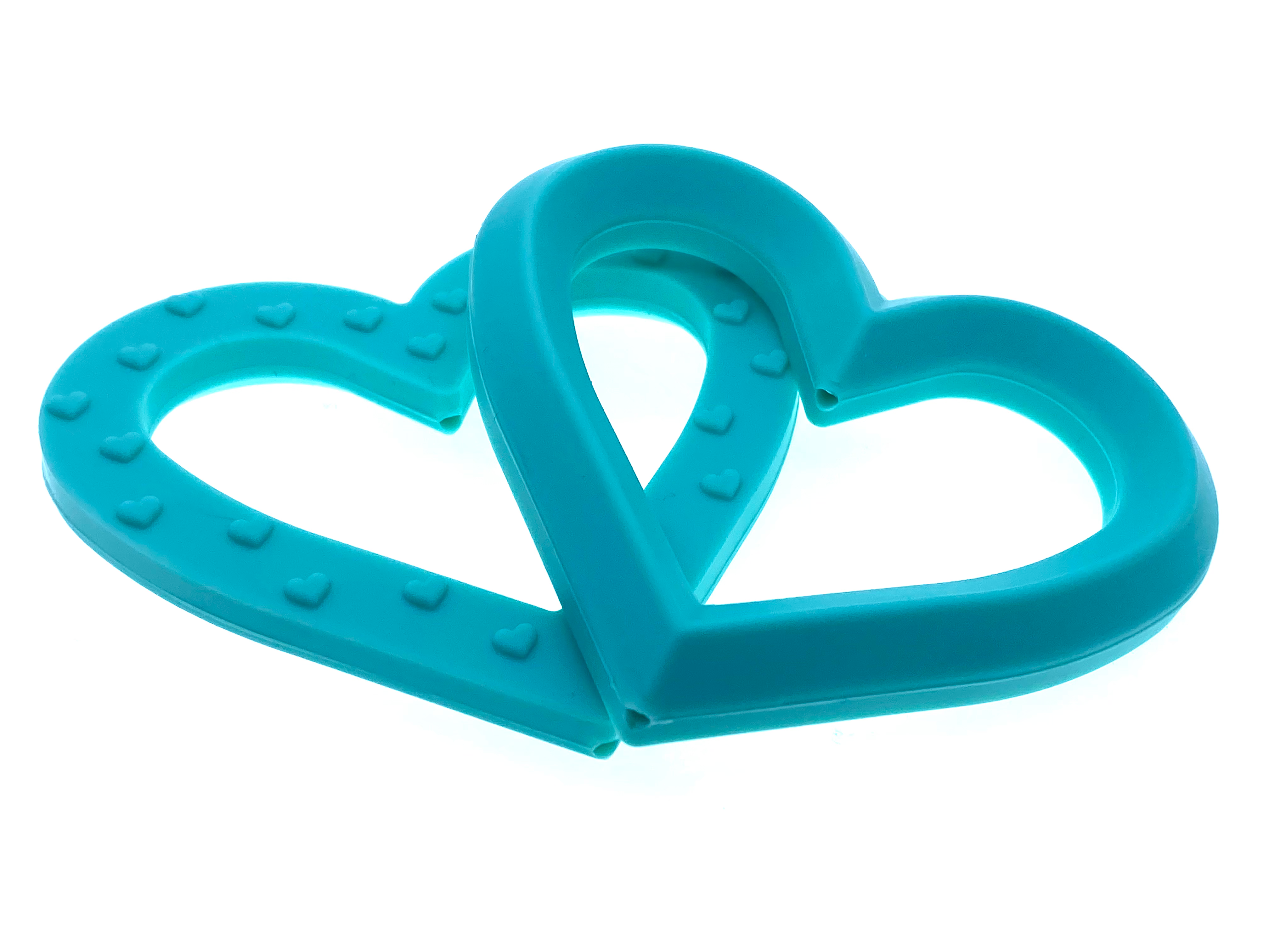 Silikon Beißanhänger Herz "helltürkis"