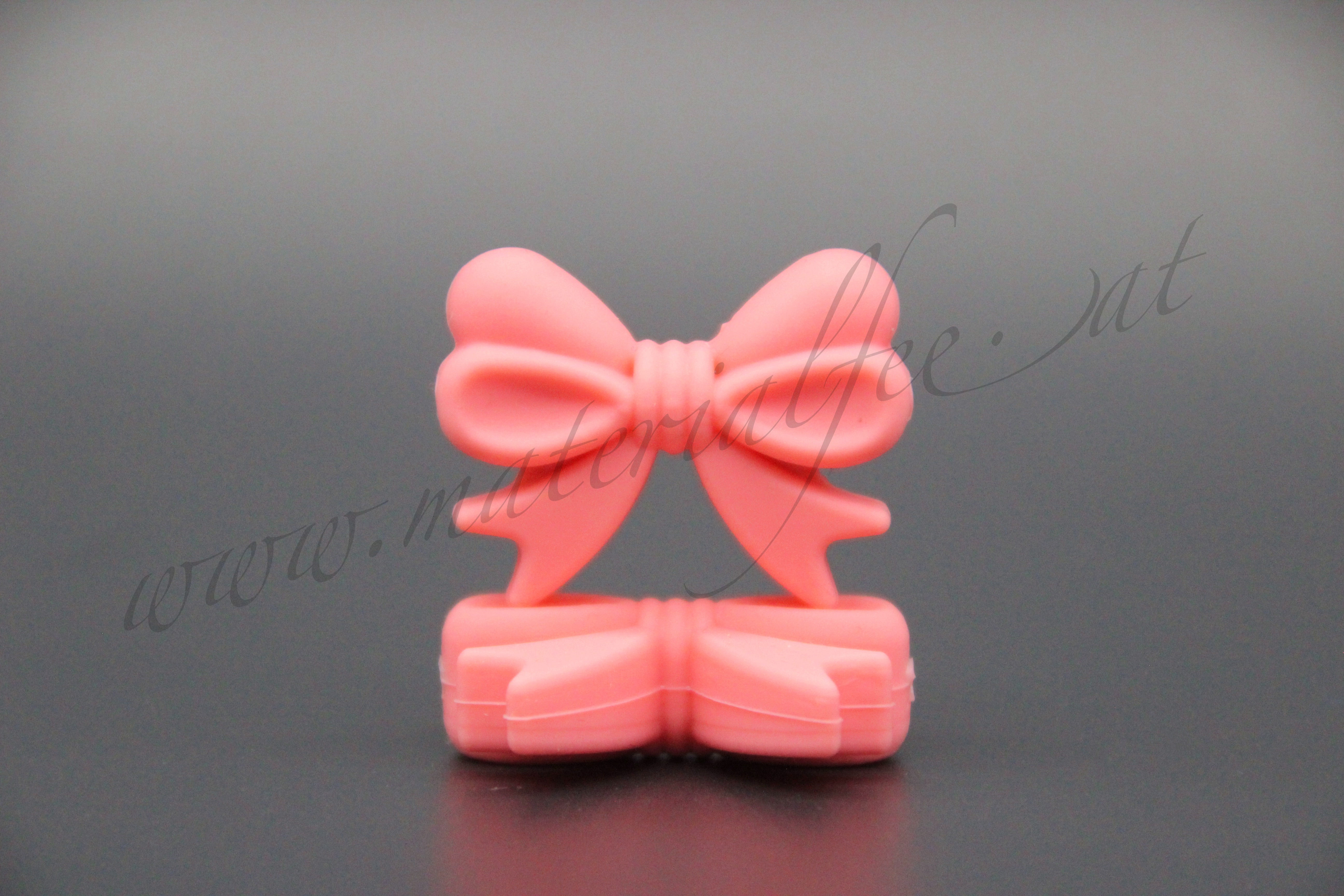 Silikon Motivperle Schleife "koralle"