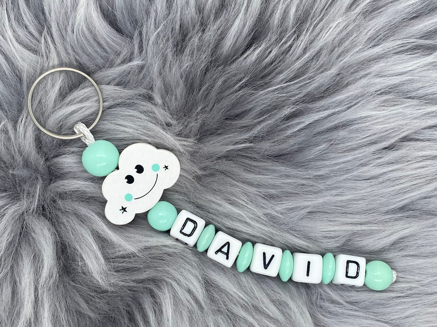 Schlüsselanhänger David "Wolke" mit deinem Wunschnamen