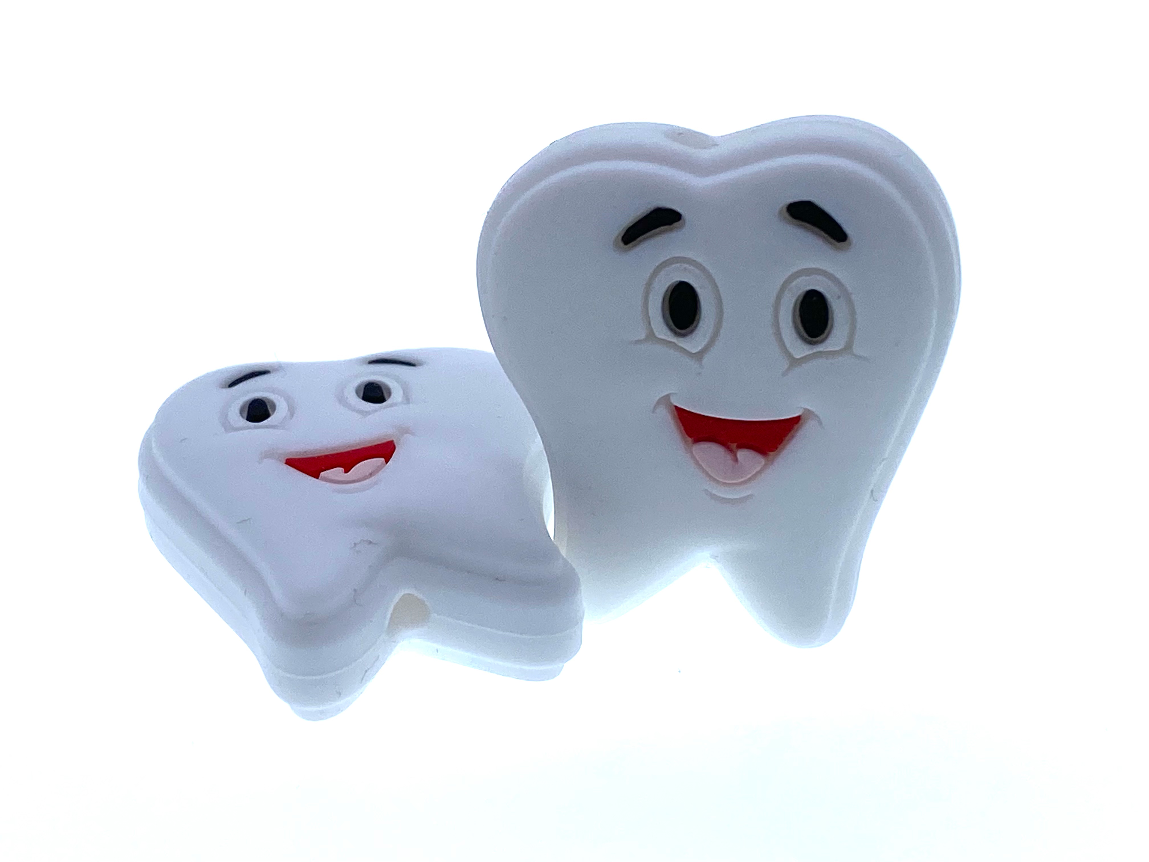 Silikon Motivperle Milchzahn "weiß"