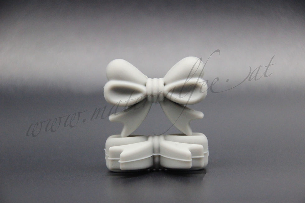 Silikon Motivperle Schleife "hellgrau"