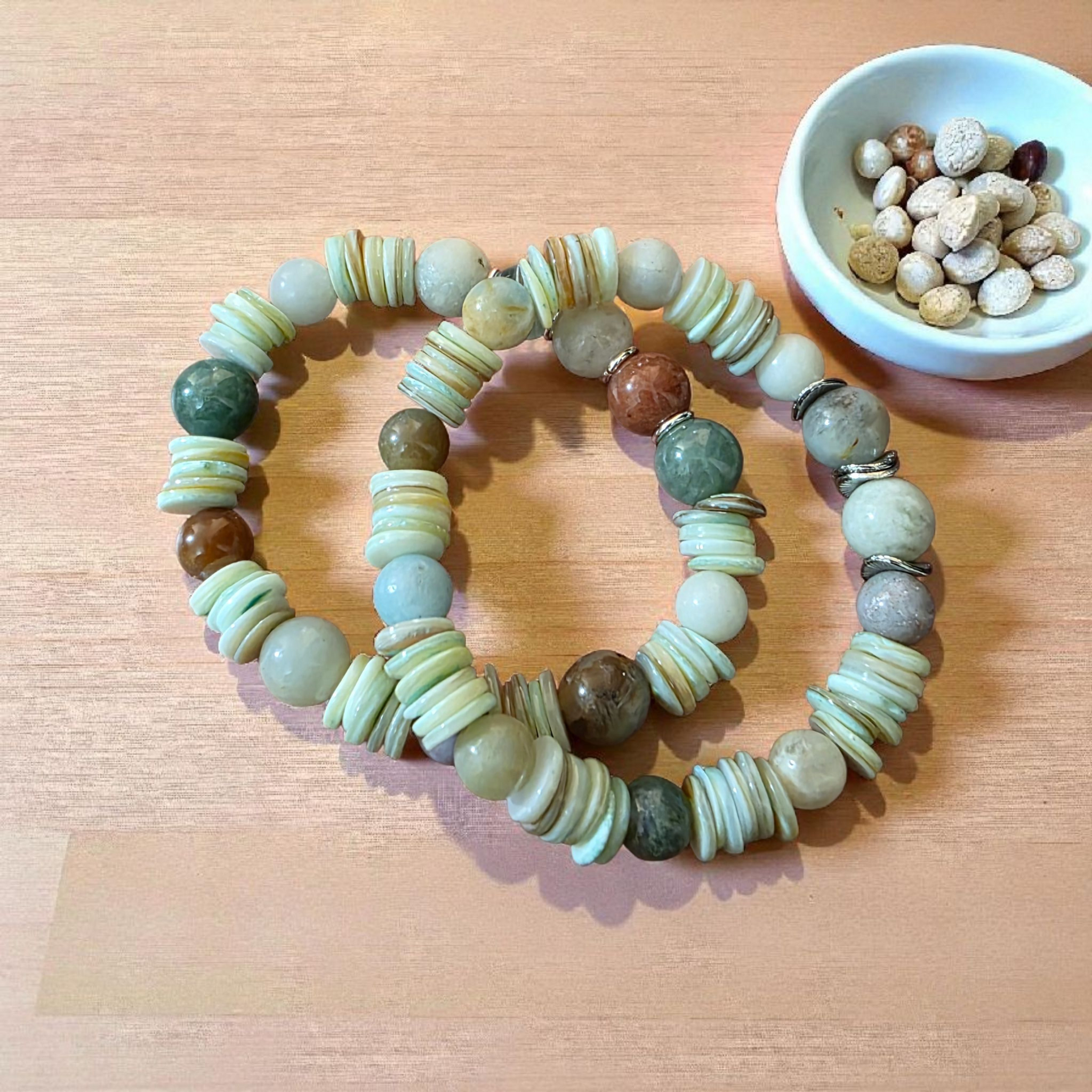 Amazonite and Mother of Pearl Bracelet