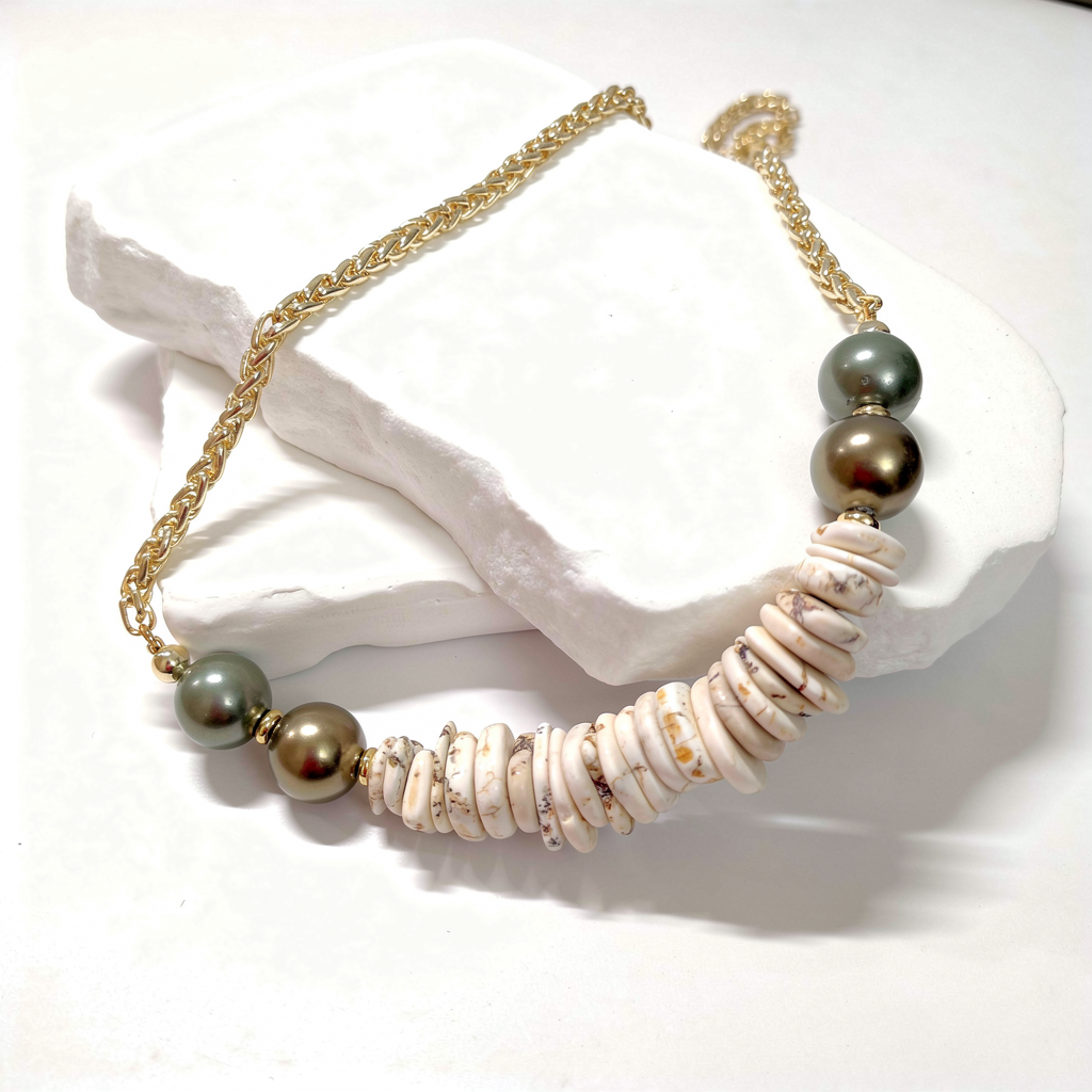 White Turquoise Shell Pearls