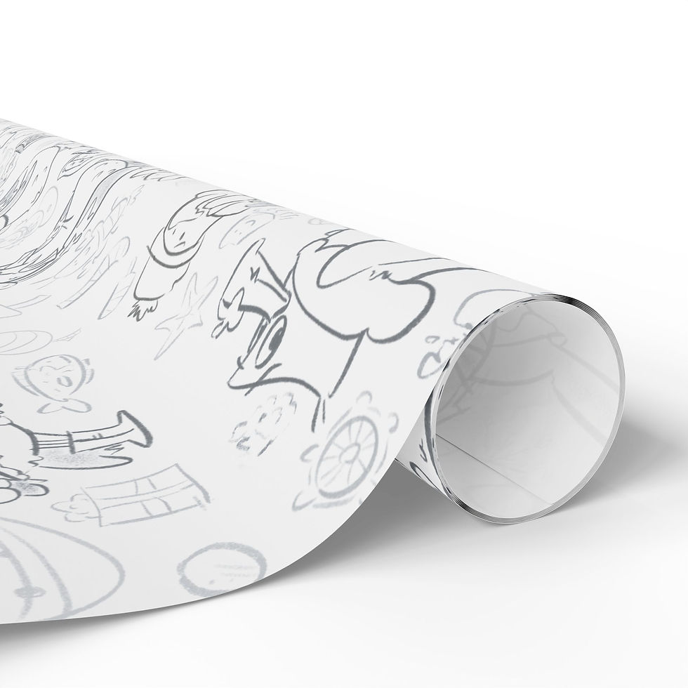 Thumbnail: New England Winter Seagulls Gift Wrapping Paper — Hand-Drawn Holiday Pattern