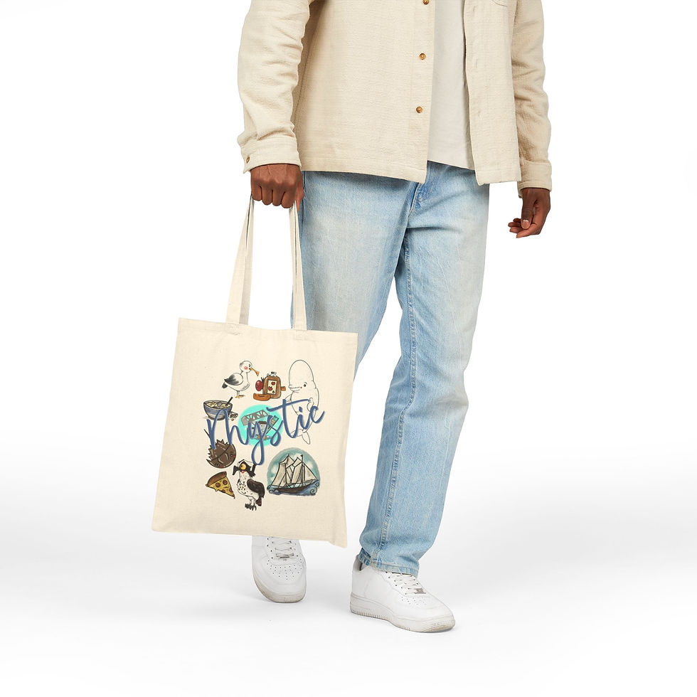 Thumbnail: Mystic CT Cotton Canvas Tote Bag | Eco-Friendly Shopping, New England Gift