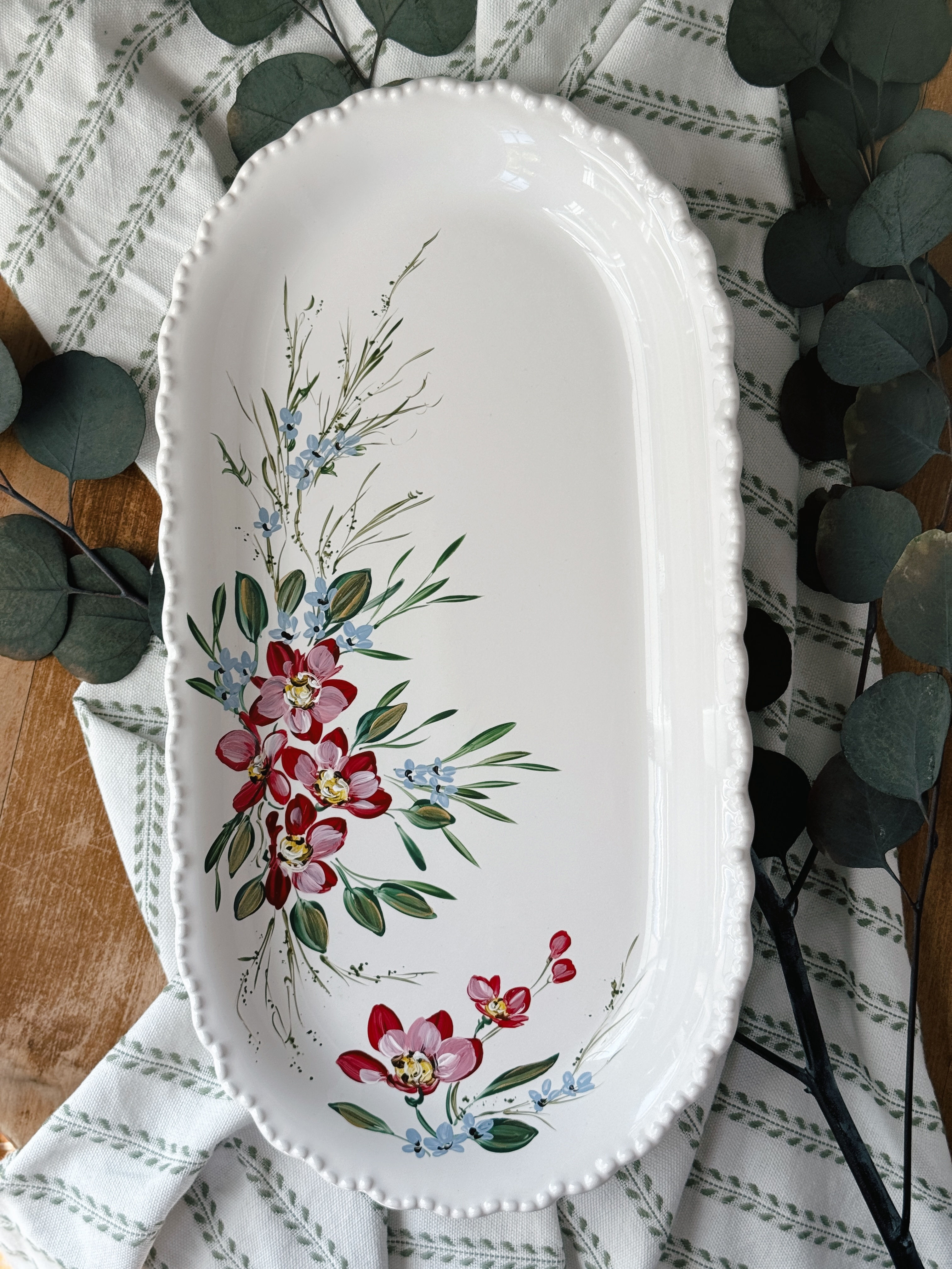 Christmas Floral Platter