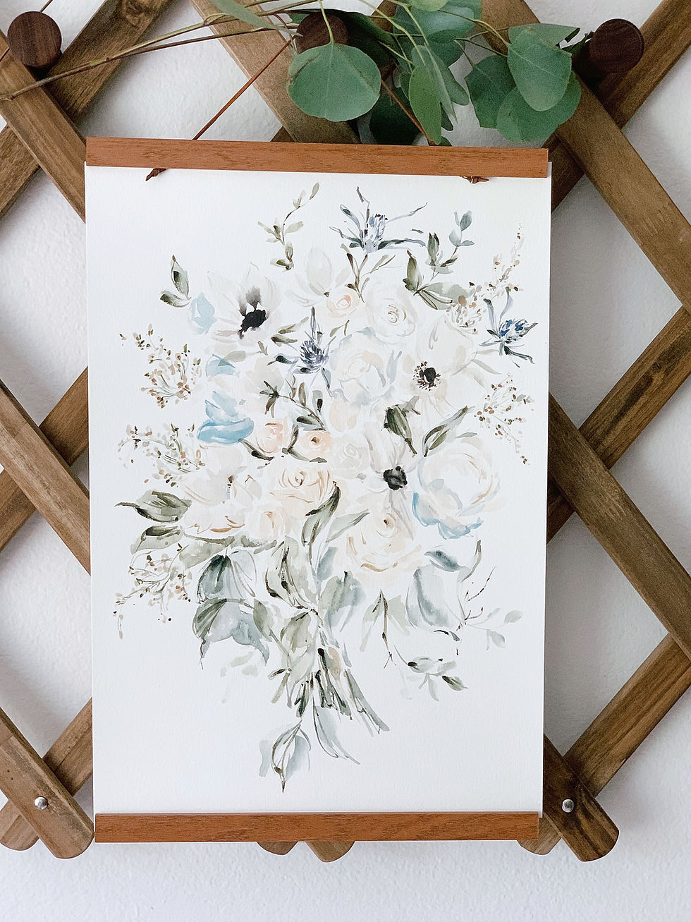Thumbnail: Custom Watercolor Wedding Bouquet 12 x 16