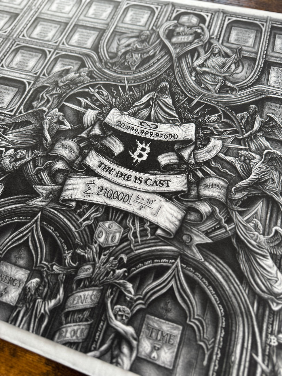 Miniaturbild: Bitcoin - The Die is cast, limitierter, feinster German Etching Kunstdruck