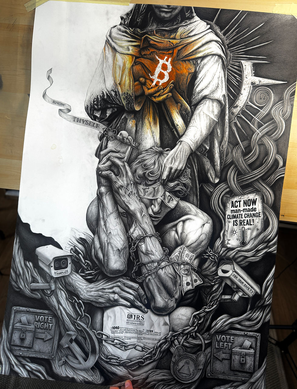 Miniaturbild: Bitcoin art, bitcoin apex, bitcoin apex art, bitcoin pencil art