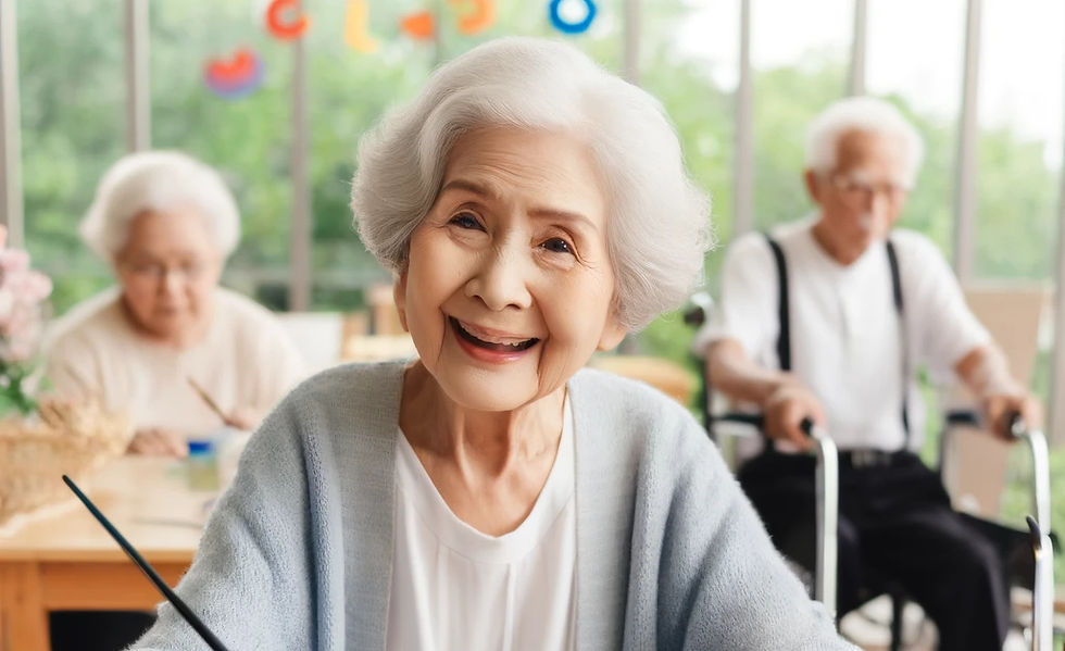 การวาดภาพและระบายสีที่ Saranrom Nursing Home ในเชียงใหม่