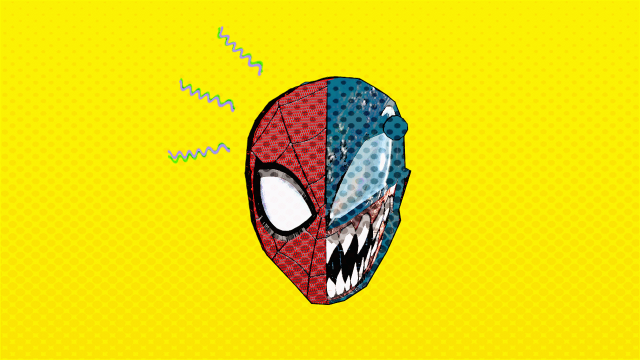 spiderman & venom (retro).gif