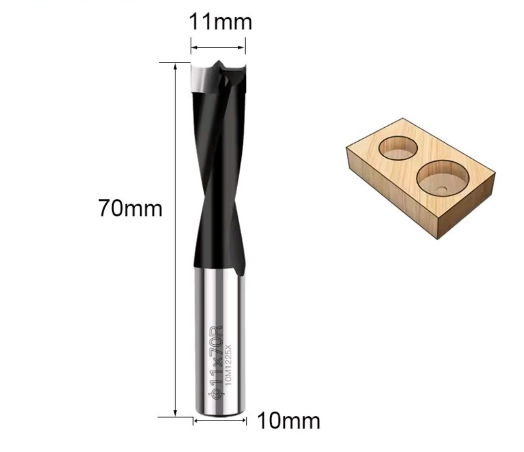 BROCA TALADRO MULTIPLE DE 11mm X 70mm DERECHA CIEGA YT