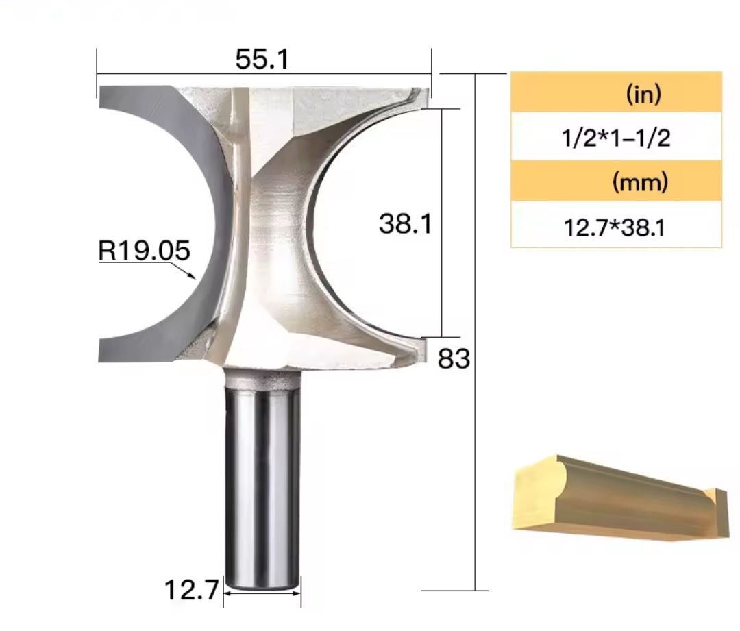 BROCA DE 55.1mm X 1/2" X B38.10mm