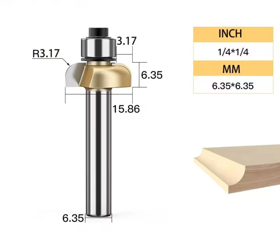 BROCA DE 15.86mm X 1/4" X R3.17mm C/BAL COVE BIT