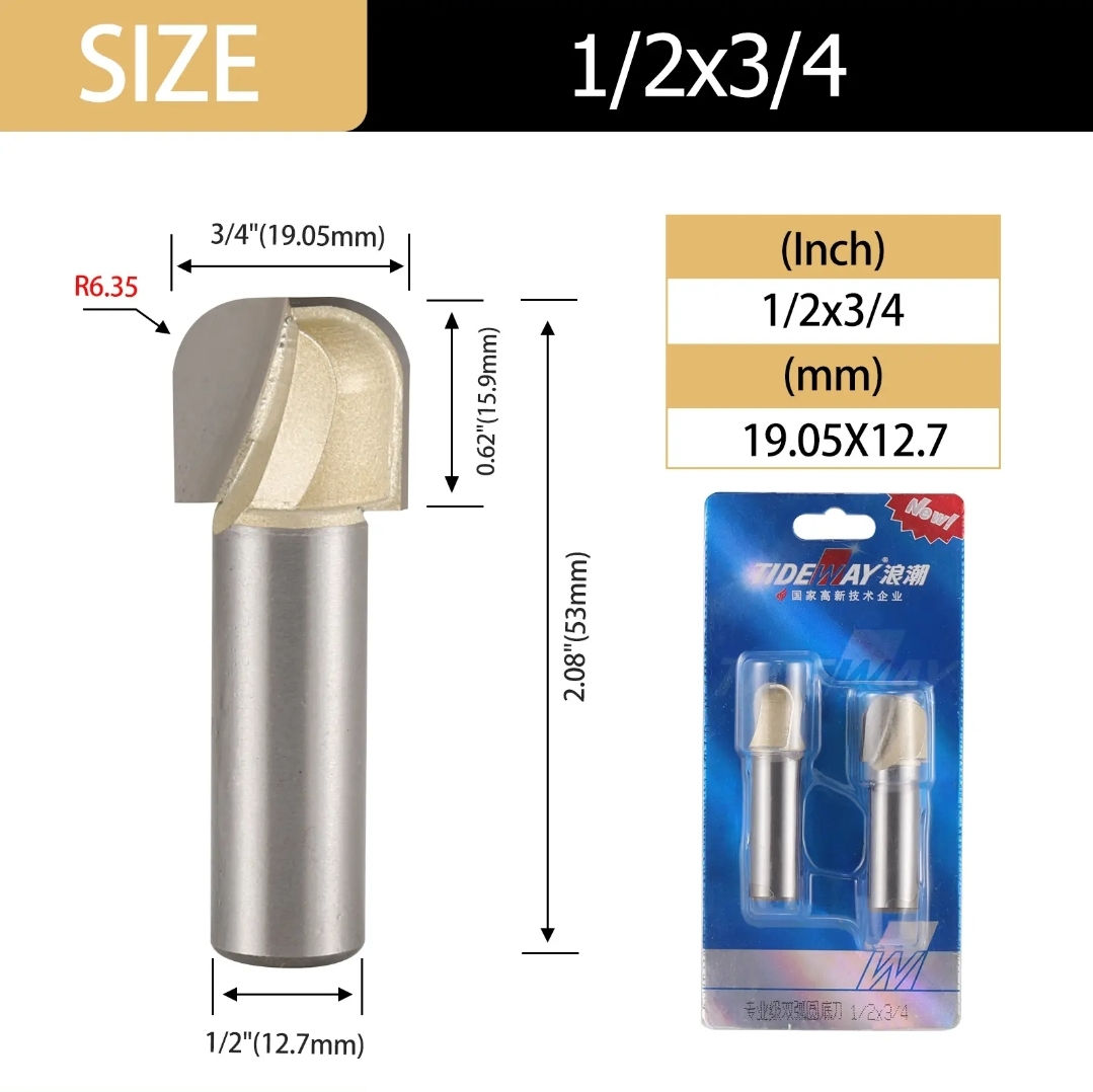 BROCA DE 3/4" X 1/2" X R6.35mm BOWL & TRAY BIT
