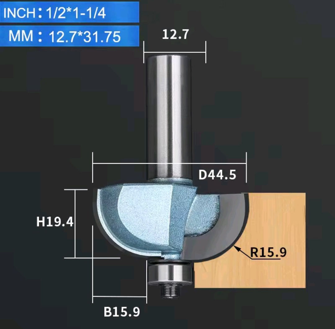 BROCA DE 44.5mm X 1/2" X R15.9mm C/BAL COVE BIT