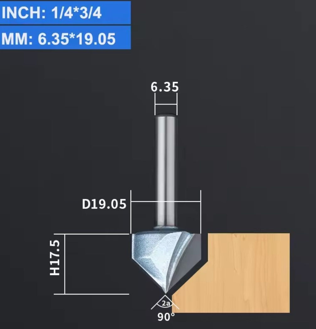 BROCA DE 3/4" X 1/4" X 3/8" 45°