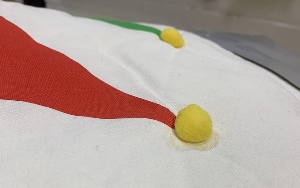 Thumbnail: 48" Large Puffy Fun Christmas Tree Skirt White Red Green