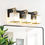Thumbnail: 3-Light Crystal Vanity Light, Black Modern Wall Fixture