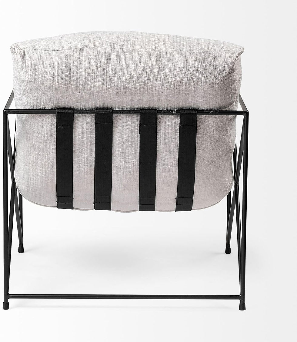 Thumbnail: Pair of Cream / Black Metal Cloud Accent Chairs