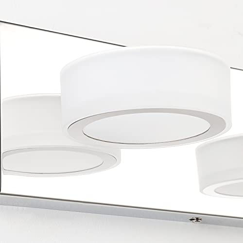 Thumbnail: LED Dimmable Modern Vanity 6 Light, White Rotating Round Light Bar, Chrome