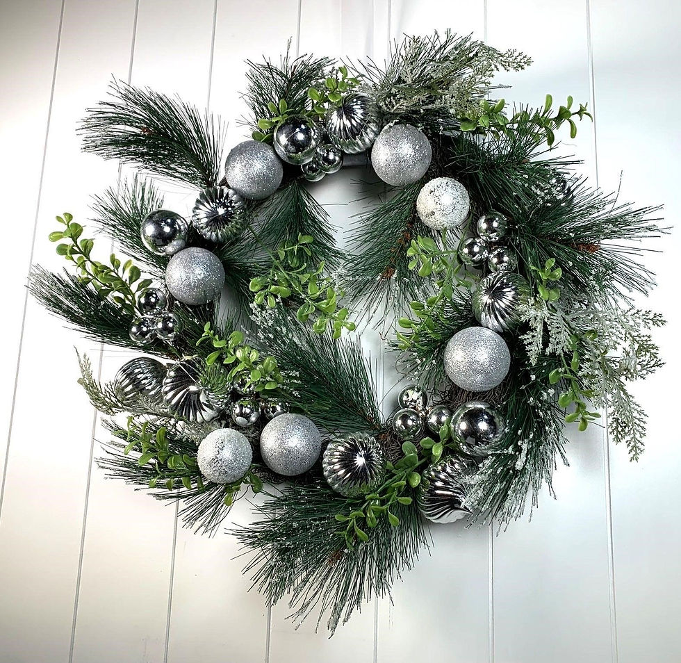 Thumbnail: Home Goods 23" Silver Balls Wreath
