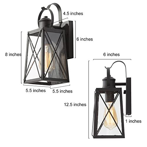 Thumbnail: Outdoor Lighting:  Seeded Glass Lantern Style Wall Sconces, Pair (2)