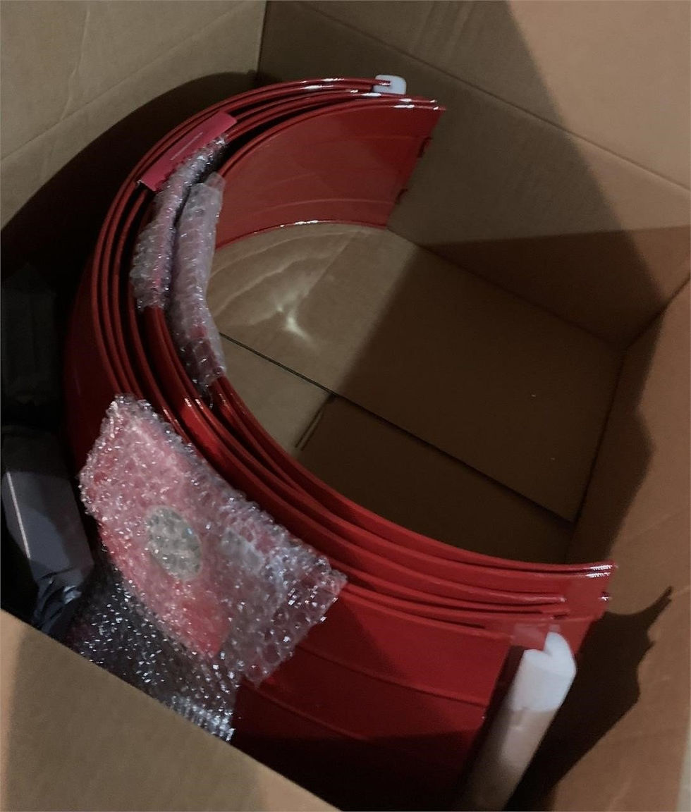 Thumbnail: Winter Wonder 26.5" Red Enamel Metal Tree Collar