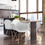 Thumbnail: Eiffel Molded Plastic Arm Dining Chairs (wood legs) in White
