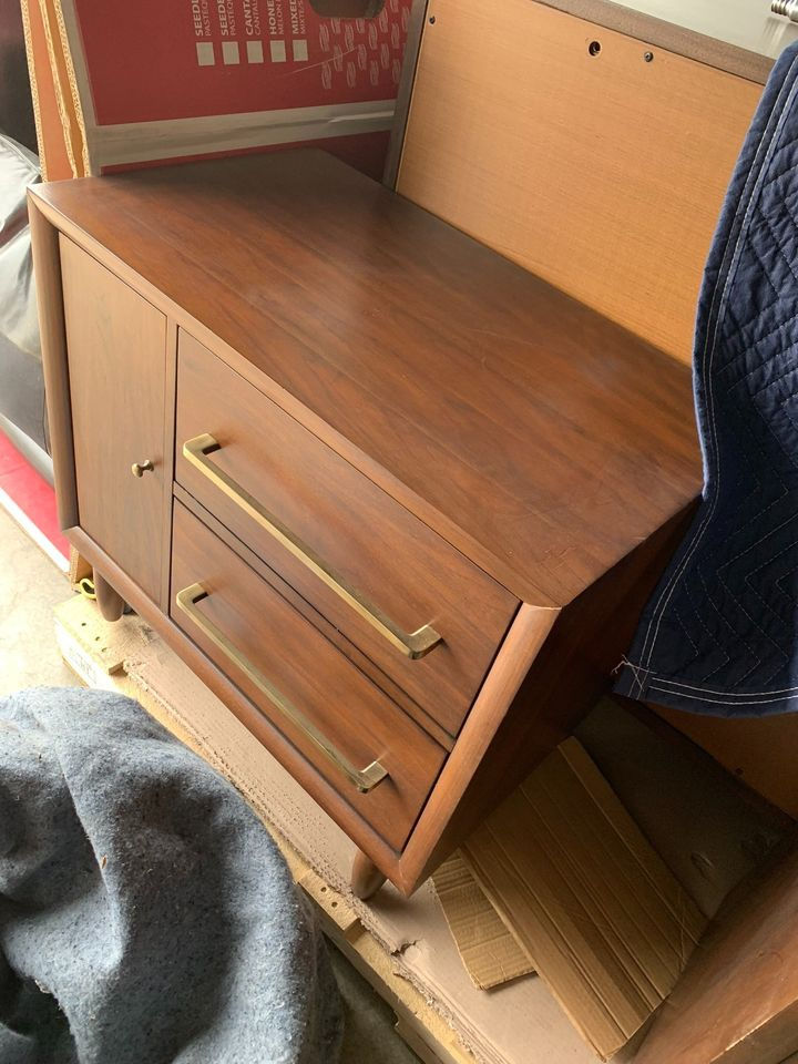 Thumbnail: Stunning Luxury Mid Century Modern Walnut Queen Bedroom Set MSRP $2700
