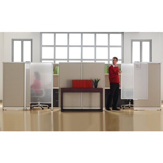 Thumbnail: Quartet Workstation Cubicle Privacy Screen, 38" x 64", Rolling, Full Length