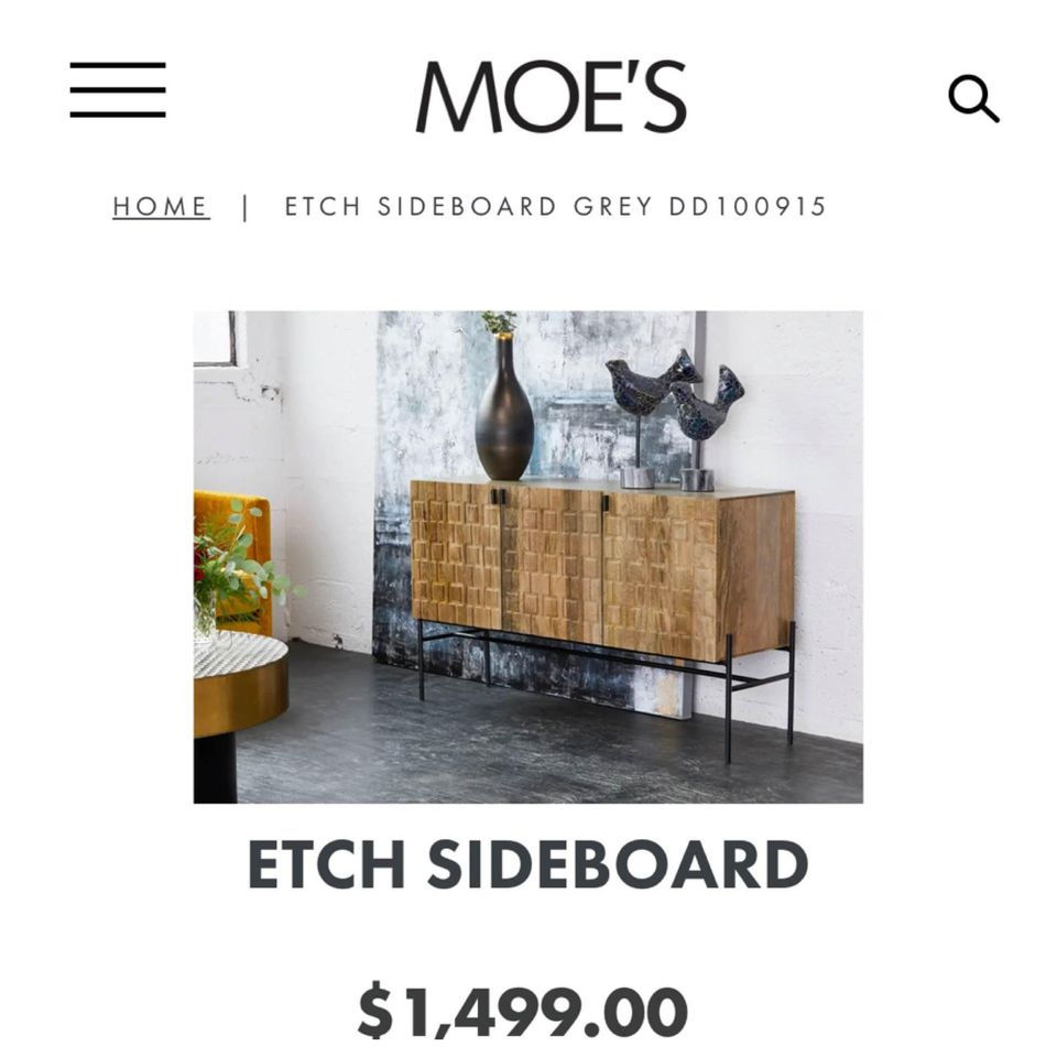 Thumbnail: Moe's Home Collection Etch Mango Wood Sideboard
